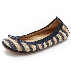 Yosi Samra Sandrine Striped Jute Flats  Size 7